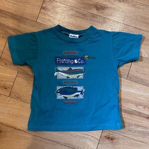 Vintage OshKosh B'gosh Turquoise Co. Graphic Kids Tee - Made in USA